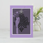 Paarse en zwarte uitnodiging (Staand voorkant)