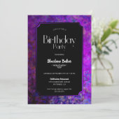 Paarse en zwarte verjaardag kaart (Staand voorkant)