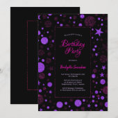 Paarse en zwarte verjaardag kaart (Voorkant / Achterkant)