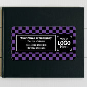 Paarse en zwarte vierkanten - Gecontroleerde klein Etiket