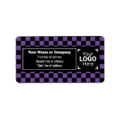 Paarse en zwarte vierkanten - Gecontroleerde klein Etiket (Voorkant)