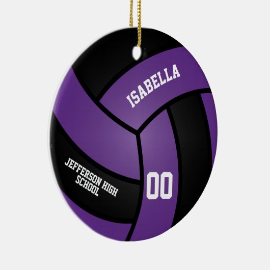 Paarse en zwarte volleybal keramisch ornament (Rechts)