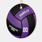 Paarse en zwarte volleybal keramisch ornament (Links)