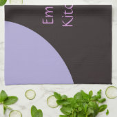 Paarse en zwarte werveling theedoek (Gevouwen)