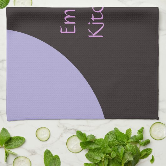 Paarse en zwarte werveling theedoek (Gevouwen)