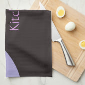 Paarse en zwarte werveling theedoek (Quarter Fold)