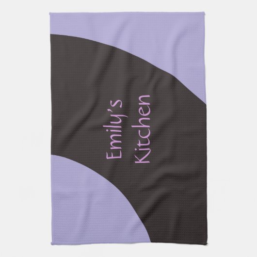 Paarse en zwarte werveling theedoek (Verticaal)