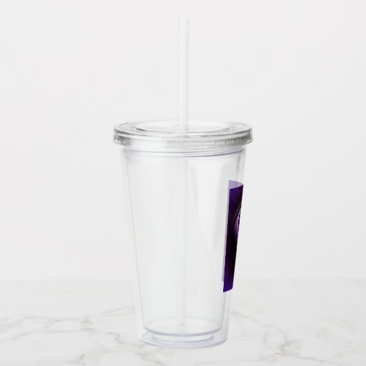 Paarse en zwarte Yin-Yang Acryl Drinkbeker (Rechts)