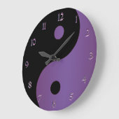 Paarse en zwarte Yin Yang Clock Grote Klok (Hoek)