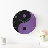 Paarse en zwarte Yin Yang Clock Grote Klok (Huis)
