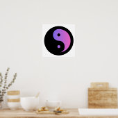 Paarse en Zwarte Ying Yang Poster Papier (Mat) (Keuken)