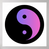 Paarse en Zwarte Ying Yang Poster Papier (Mat) (Voorkant)