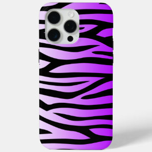 Paarse en zwarte zebra afdrukken iPhone 15 pro max hoesje
