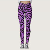 Paarse en zwarte zebra afdrukken leggings (Voorkant)