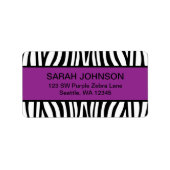 Paarse en zwarte Zebra Etiket (Voorkant)