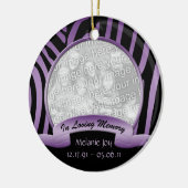 Paarse en zwarte Zebra in liefdevol geheugenversie Keramisch Ornament (Links)