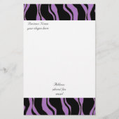 Paarse en zwarte Zebra Pattern Briefpapier (Voorkant)
