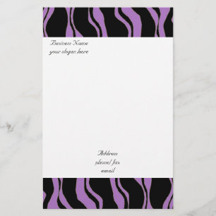 Paarse en zwarte Zebra Pattern Briefpapier