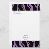 Paarse en zwarte Zebra Pattern Briefpapier (Voorkant / Achterkant)