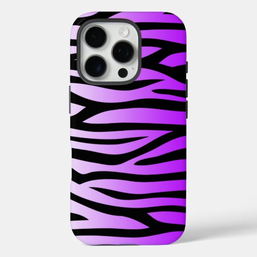 Paarse en zwarte Zebra Pattern Case-Mate iPhone Case (Achterkant)