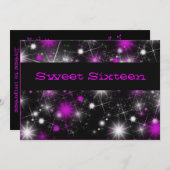 , Paarse en zwarte zestien uitnodigingen (Voorkant / Achterkant)