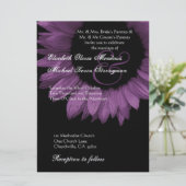 Paarse en zwarte zonnebloempjes kaart (Staand voorkant)