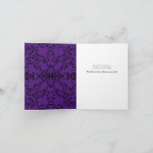 Paarse en zwarte zwitserse Gothic Wedding Bedankkaart (Binnen)