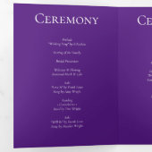 Paarse en zwarte zwitserse Gothic Wedding Drieluik Programma (Binnenzijde eerst)