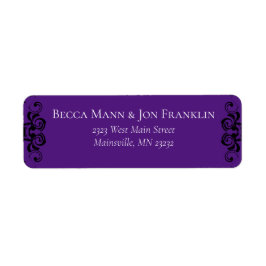 Paarse en zwarte zwitserse Gothic Wedding Etiket