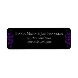 Paarse en zwarte zwitserse Gothic Wedding Etiket