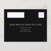 Paarse en zwarte zwitserse Gothic Wedding Feestdagenkaart (Achterkant)