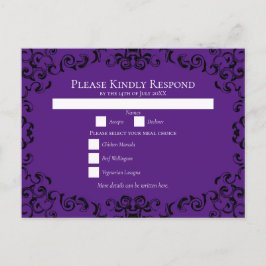 Paarse en zwarte zwitserse Gothic Wedding Feestdagenkaart