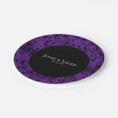 Paarse en zwarte zwitserse Gothic Wedding Papieren Bordje (Gekanteld)