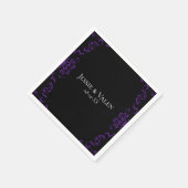 Paarse en zwarte zwitserse Gothic Wedding Servet (Hoek)