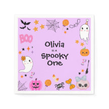 Paarse enge eerste verjaardag Halloween