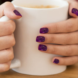 Paarse enge spin sparkle web Halloween Minx Nail Art