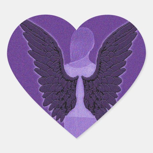 Paarse Engel en Hart Sticker (Voorkant)