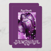 Paarse engel met hart kaart (Voorkant / Achterkant)