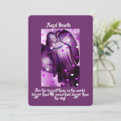 Paarse Engel Met Hartjes Kaart (Staand voorkant)