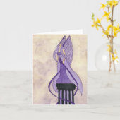 Paarse Engel Notecard Kaart (Gele Bloem)