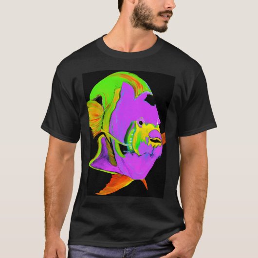 Paarse Engelvis Abstract T-shirt (Voorkant)