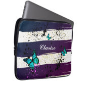 Paarse Ephemera levendige kleurenkunst Laptop Sleeve (Voorkant Rechts)