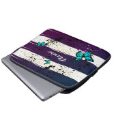 Paarse Ephemera levendige kleurenkunst Laptop Sleeve (Voorkant onderkant)