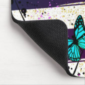 Paarse Ephemera levendige kleurenkunst Muismat (Hoek)