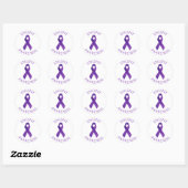 Paarse Epilepsie Bewustzijnslint Ondersteuning Ronde Sticker (Vel)