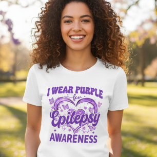 Paarse Epilepsiebewustzijn Vlinders dragen Tri-Blend Shirt