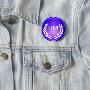 Paarse eremoordenprijs voor leraar ronde button 5,7 cm