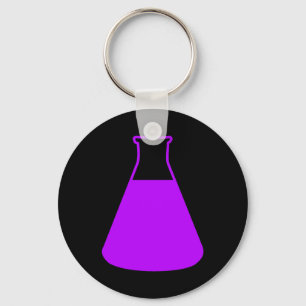 Paarse Erlenmeyer Sleutelhanger