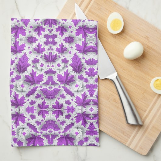 Paarse Esdorenbladeren Dekbed Theedoek (Quarter Fold)