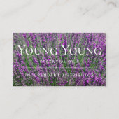 Paarse Essential Oils Laadbloemen Visitekaartje (Voorkant)